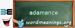 WordMeaning blackboard for adamance